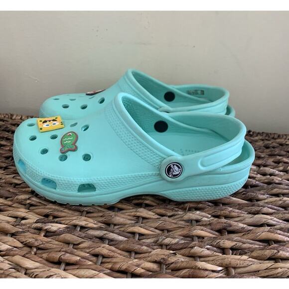 Crocs Light Green Boy 5 Girl 7 Clogs - Picture 4 of 7